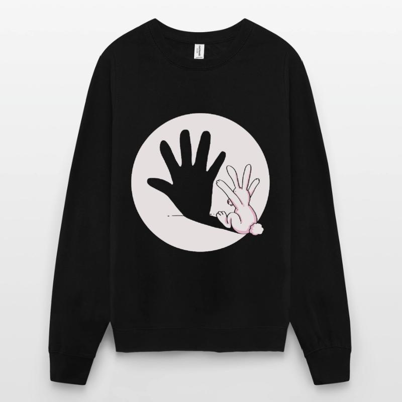 Bunny Rabbit Shadow Hand Easter Gift Idea Unisex Sweatshirt