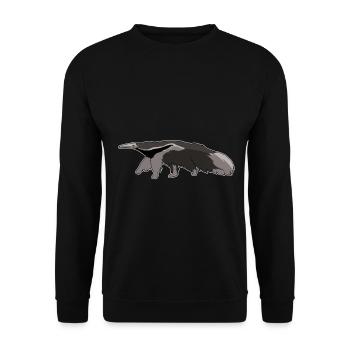 Ameisenbär Urwald comic kawaii Geschenkidee - Unisex Pullover - Schwarz - Vorne - Alina (178cm) & Michal (187cm)