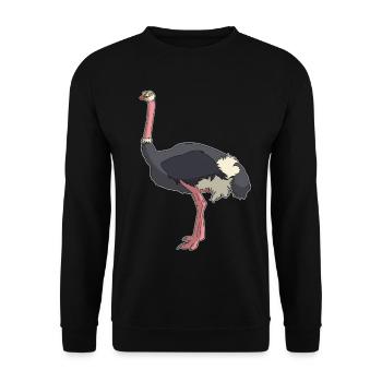 Nandu ostrich emu bird comic gift idea - Unisex Sweatshirt - black - Front - Alina (178cm) & Michal (187cm)