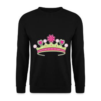 Diadem Krone Prinzessin Geschenkidee girly pink - Unisex Pullover - Schwarz - Vorne - Alina (178cm) & Michal (187cm)