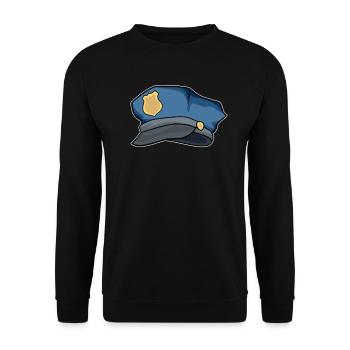 Police cap policeman Police gift idea comic - Unisex Sweatshirt - black - Front - Alina (178cm) & Michal (187cm)