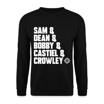 NAMES, GESCHENK - Unisex Pullover - Schwarz - Vorne - Alina (178cm) & Michal (187cm)