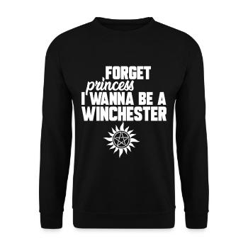 FORGET PRINCESS, GESCHENK - Unisex Pullover - Schwarz - Vorne - Alina (178cm) & Michal (187cm)