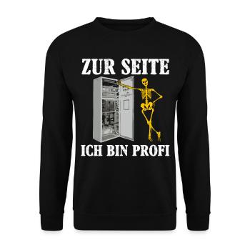 Elektriker Lustiger Spruch Beruf Geschenk Idee - Unisex Pullover - Schwarz - Vorne - Alina (178cm) & Michal (187cm)