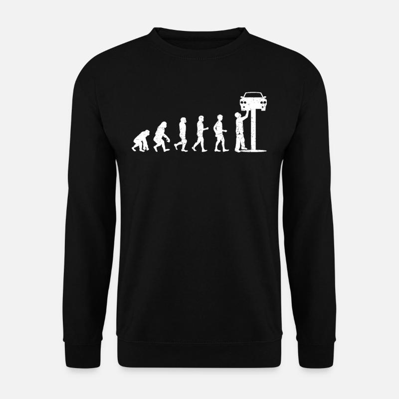 Evolution Auto Schrauber Automechaniker Geschenk - Unisex Pullover - Schwarz