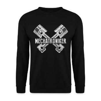 Car mechatronics training piston gift - Unisex Sweatshirt - black - Front - Alina (178cm) & Michal (187cm)