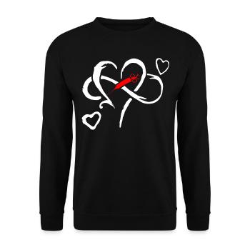 Heart Love Syringe Doctor Carer Gift - Unisex Sweatshirt - black - Front - Alina (178cm) & Michal (187cm)