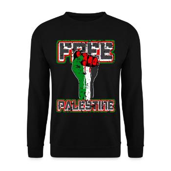 Free Palestine - Faust von Palästina, Palestina - Unisex Pullover - Schwarz - Vorne - Alina (178cm) & Michal (187cm)