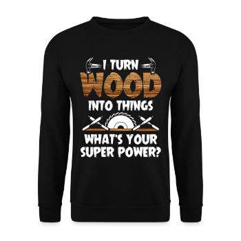 Wood joinery carpenter super power gift - Unisex Sweatshirt - black - Front - Alina (178cm) & Michal (187cm)