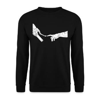 Motorcycle rider Biker Bike Finger Hand Gift - Unisex Sweatshirt - black - Front - Alina (178cm) & Michal (187cm)