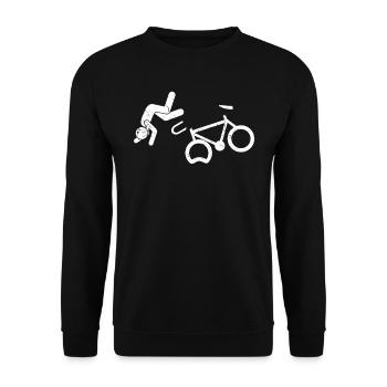 Funny bike shirt stunt accident gift - Unisex Sweatshirt - black - Front - Alina (178cm) & Michal (187cm)