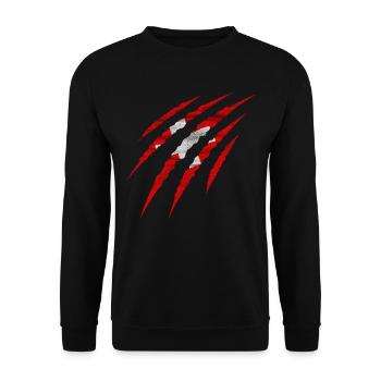Schweiz Schweizer inside Helvetia Wunde Geschenk - Unisex Pullover - Schwarz - Vorne - Alina (178cm) & Michal (187cm)