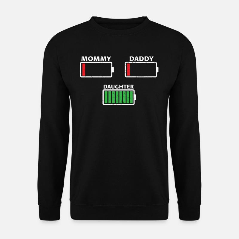 Mutter Mama Vater Papa Akku leer Tochter Geschenk - Unisex Pullover - Schwarz