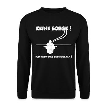 3D Drucker Druck Ausdruck Print Printing Geschenk - Unisex Pullover - Schwarz - Vorne - Alina (178cm) & Michal (187cm)