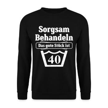 40. Geburtstag 40 Jahre Jubiläum Spruch Geschenk - Unisex Pullover - Schwarz - Vorne - Alina (178cm) & Michal (187cm)