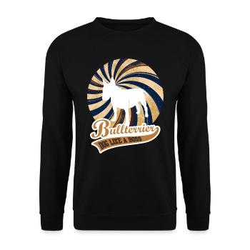 Bullterrier - Hund Wie Ein Boss, Bullterrier, Dog - Unisex Pullover - Schwarz - Vorne - Alina (178cm) & Michal (187cm)
