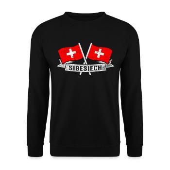 Schweiz Schweizer Schild Sibesiech Siech Geschenk - Unisex Pullover - Schwarz - Vorne - Alina (178cm) & Michal (187cm)