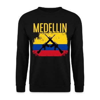 Medellin Kolumbien - Unisex Pullover - Schwarz - Vorne - Alina (178cm) & Michal (187cm)