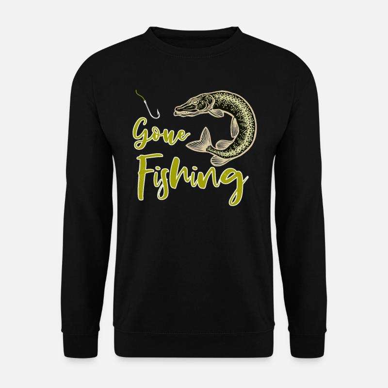 Fishing Gone - Fishhook, Pike - Unisex Sweatshirt - black