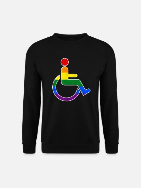 Sjove homoseksuelle kørestols regnbuetrøje - Unisex sweater - sort