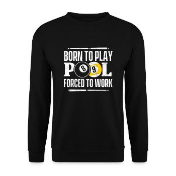 Lustige Pool Billard Snooker T-Shirts - Unisex Pullover - Schwarz - Vorne - Alina (178cm) & Michal (187cm)