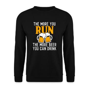 Funny marathon half marathon beer sayings shirt - Unisex Sweatshirt - black - Front - Alina (178cm) & Michal (187cm)