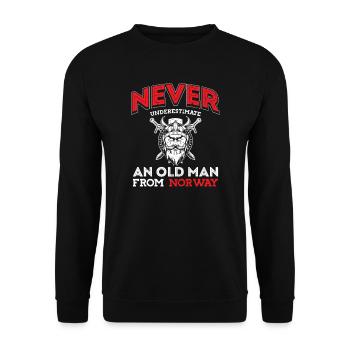 Lustiges Norwegische Flagge Opa Geschenke Shirt - Unisex Pullover - Schwarz - Vorne - Alina (178cm) & Michal (187cm)