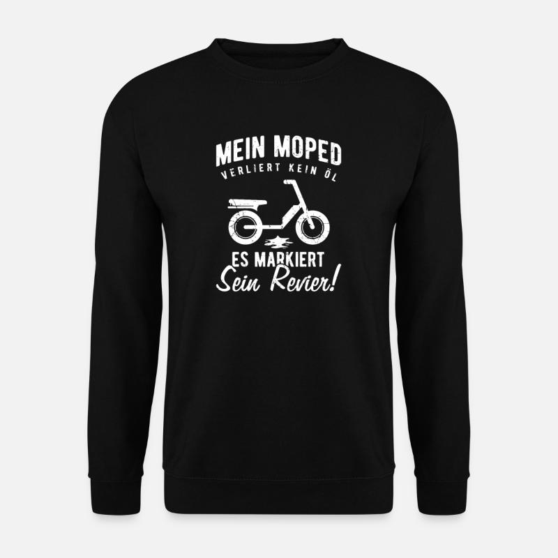Lustiges Moped Mofa Sprüche Geschenk T-Shirt - Unisex Pullover - Schwarz