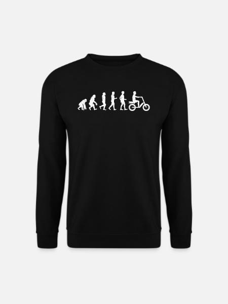 Lustiges Moped Mofa Evolution Geschenk Shirt - Unisex Pullover - Schwarz