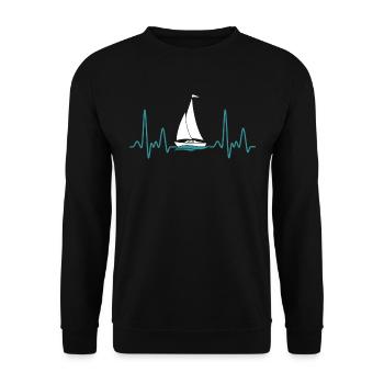 Heartbeat Sailing Sailboat Sailboat - Unisex Sweatshirt - black - Front - Alina (178cm) & Michal (187cm)