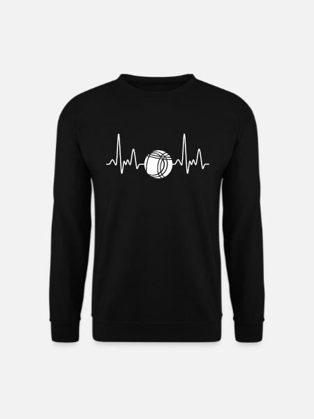 Petanque Herzschlag Bowler T-Shirt - Unisex Pullover - Schwarz