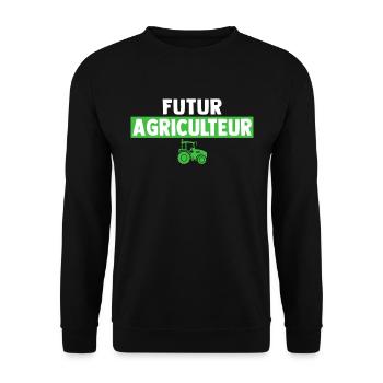 futur agriculteur cadeau pour fils agriculteur - Sweat-shirt Unisexe - noir - Devant - Alina (178cm) & Michal (187cm)