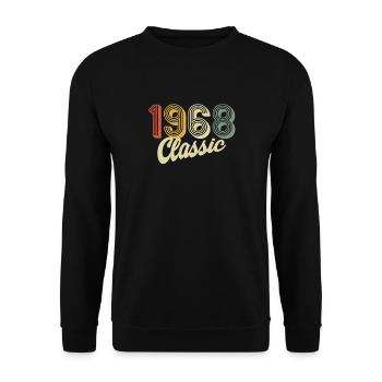 classic 1968 design retro 1968 - Unisex Sweatshirt - black - Front - Alina (178cm) & Michal (187cm)