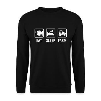 eat sleep farm design farmer - Unisex Pullover - Schwarz - Vorne - Alina (178cm) & Michal (187cm)
