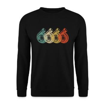 Retro Turbo - Unisex Pullover - Schwarz - Vorne - Alina (178cm) & Michal (187cm)