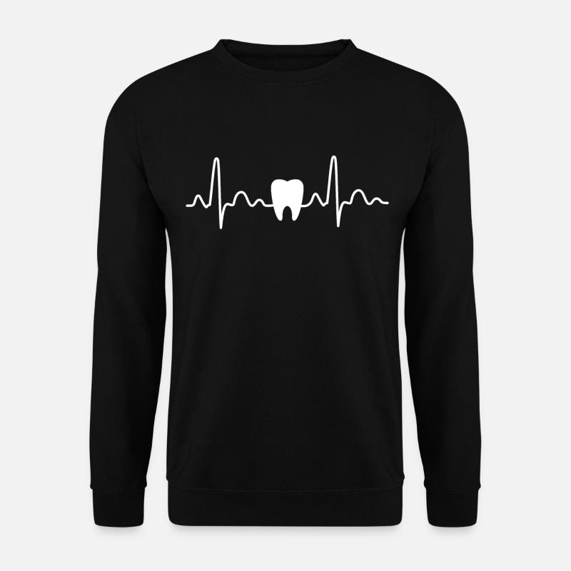 dentist heartbeat dentist gift - Unisex Sweatshirt - black