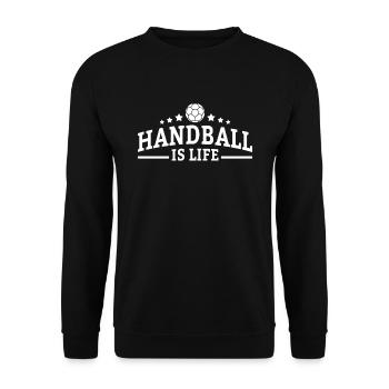 handball is life handballer - Unisex Sweatshirt - black - Front - Alina (178cm) & Michal (187cm)