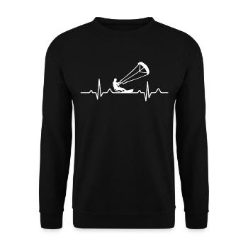 heartbeat Kitesurfing kitesurfer - Unisex Sweatshirt - black - Front - Alina (178cm) & Michal (187cm)
