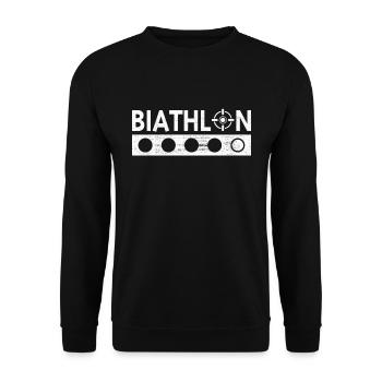 biathlon t-shirt biathlete - Sweat-shirt Unisexe - noir - Devant - Alina (178cm) & Michal (187cm)
