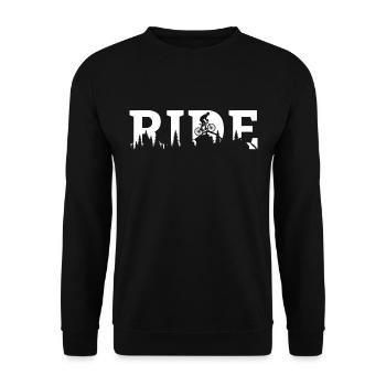 Ride mountain bike MTB cycling cycling - Unisex Sweatshirt - black - Front - Alina (178cm) & Michal (187cm)