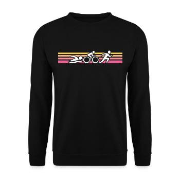 retro triathlon triathlon triathlete triathlon - Unisex Sweatshirt - black - Front - Alina (178cm) & Michal (187cm)