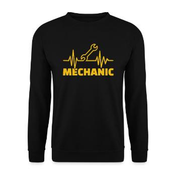 mechanic - Sweat-shirt Unisexe - noir - Devant - Alina (178cm) & Michal (187cm)