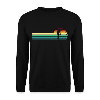 Retro Golf Golf T-Shirt - Unisex Pullover - Schwarz - Vorne - Alina (178cm) & Michal (187cm)