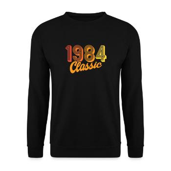 classic 1984 made in 1984 - Unisex Pullover - Schwarz - Vorne - Alina (178cm) & Michal (187cm)