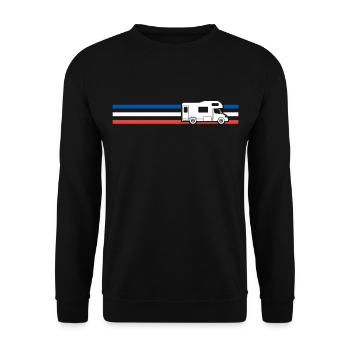 Camping-Bus flagge nationale de france - Unisex Pullover - Schwarz - Vorne - Alina (178cm) & Michal (187cm)