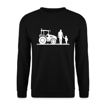 agriculteur de père en fils - Sweat-shirt Unisexe - noir - Devant - Alina (178cm) & Michal (187cm)