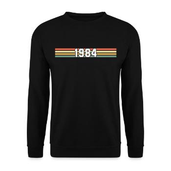 retro 1984 gift born in 1984 - Unisex Sweatshirt - black - Front - Alina (178cm) & Michal (187cm)
