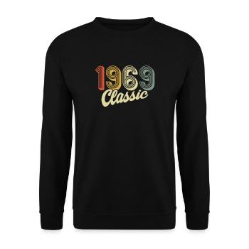 classic 1969 retro t shirt 1969 - Unisex Sweatshirt - black - Front - Alina (178cm) & Michal (187cm)