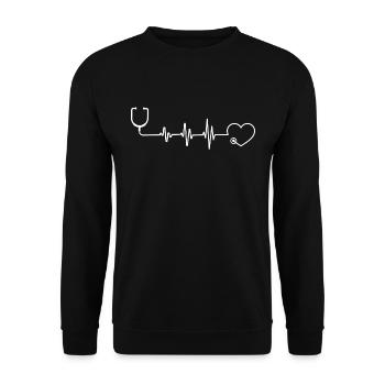 doctor stethoscope t-shirt doctor - Unisex Sweatshirt - black - Front - Alina (178cm) & Michal (187cm)