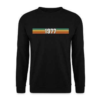 cadeau retro 1977 vintage 1977 - Sweat-shirt Unisexe - noir - Devant - Alina (178cm) & Michal (187cm)